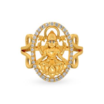 Divine Grace Goddess Lakshmi Gold Ring