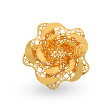 Mesmerizing Mesh Floral Gold Ring