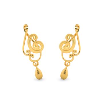 Dynamic Infintie Curves Gold Earrings