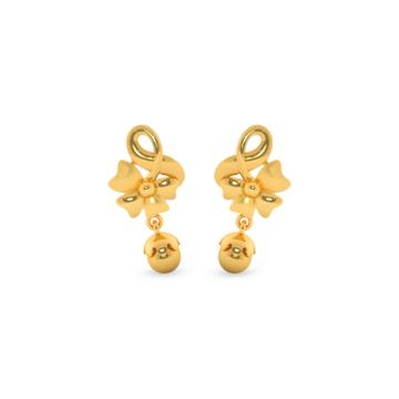 Wondrous Sleek Floral Gold Earrings