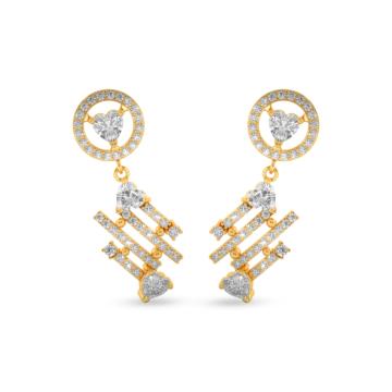 Desire Stone Heart Gold Earrings