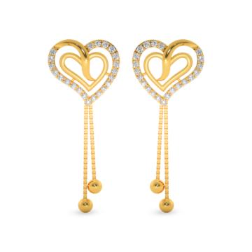 Fashion Stylish Heart Gold Earrings