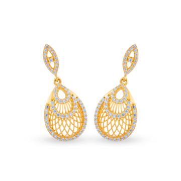 Modernised Gleaming Gold Earrings