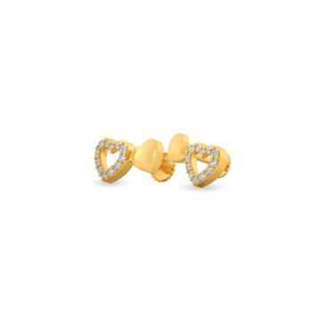 Romantic Twin Heartin Gold Earrings