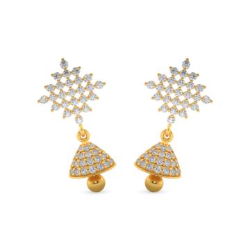 Impressive Glint Stone Gold Earrings