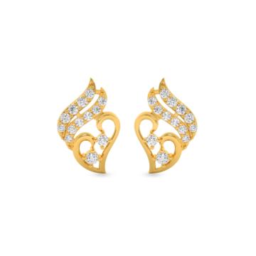 Fashinate Stylish Heart Gold Earrings