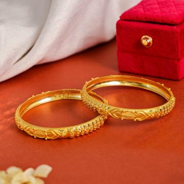 Gold Intricate Floral Bangles