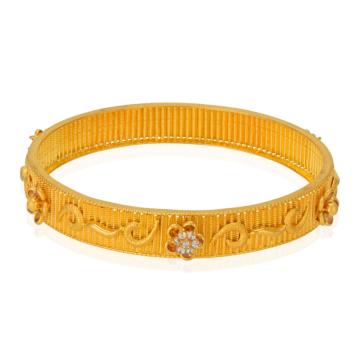 Ornate Floral Gold Bangles