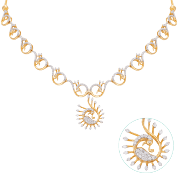 Beautiful Peacock Design Diamond Necklace