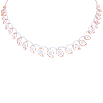 Golden Allure Paisley Drop Diamond Necklace