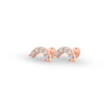 Trendy Curve Pattern Diamond Earrings-EF IF VVS-18kt Yellow Gold-