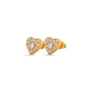 Endearing Heart Diamond Earrings-EF IF VVS-18kt Yellow Gold-