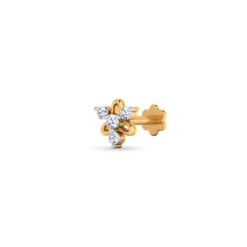 Trendy Four Stone Diamond Nosepin