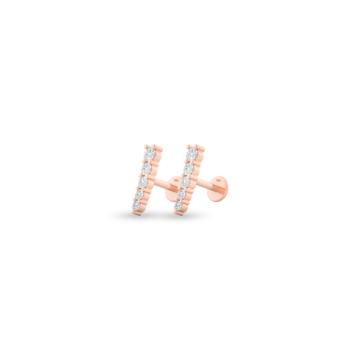 Stylish Quintet Stone Diamond Earrings-736A001182-1-EF IF VVS-18kt Yellow Gold-