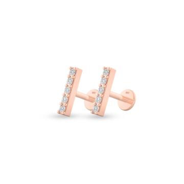 Classy Stripe Design Diamond Earrings-736A001139-1-EF IF VVS-18kt Yellow Gold-