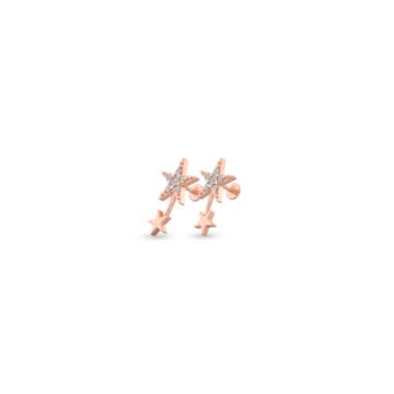 Pretty Sleek Star Diamond Earrings-EF IF VVS-18kt Yellow Gold-