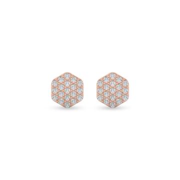 Lustrous Hexa Pattern Diamond Earrings-736A001100-1-EF IF VVS-18kt Yellow Gold-