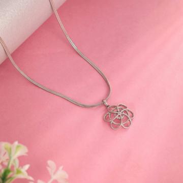 Hollow Floral Platinum Pendant