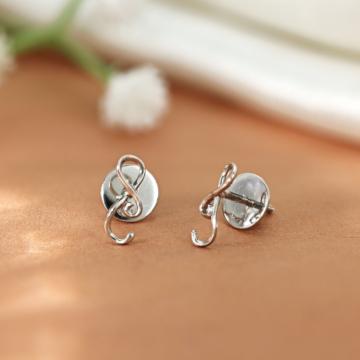 Infinity Symbol Platinum Stud Earrings