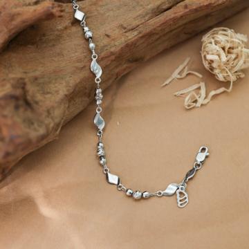 Geometric Platinum Link Bracelet