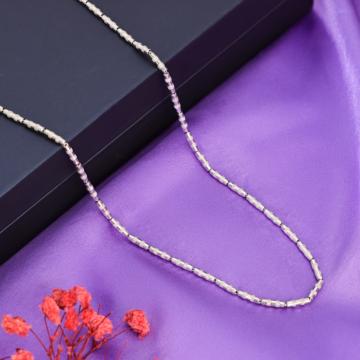 Textured Cylinder Link Platinum Chain