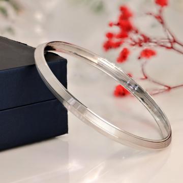 Striped Platinum Kada Bracelet