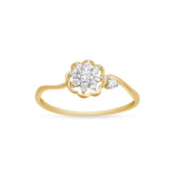 Fabulous Floral Design Diamond Ring - Diamond Ring-EF IF VVS-18kt Rose Gold-7