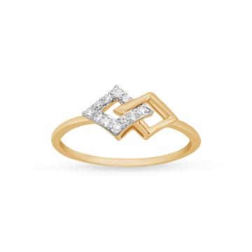 Fabulous Rhombus Design Diamond Ring - Diamond Ring-EF IF VVS-18kt Rose Gold-7