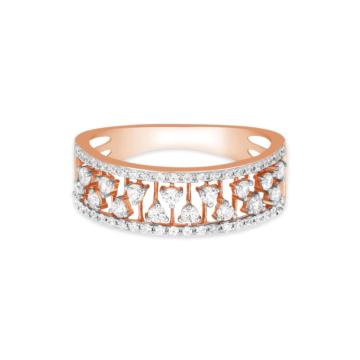 Mesmerizing Band Pattern Diamond Ring-EF IF VVS-18kt Rose Gold-7