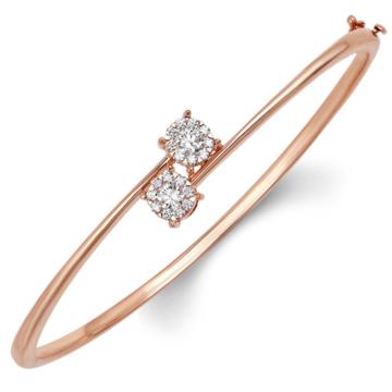 Symmetrical Sleek and Floral Design Diamond Bracelet-736A000118-1-EF IF VVS-18kt Yellow Gold-45mm * 55mm-