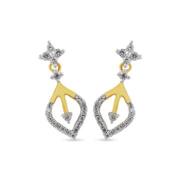 Stylish Leaf Shape Diamond Earrings-EF IF VVS-18kt Rose Gold