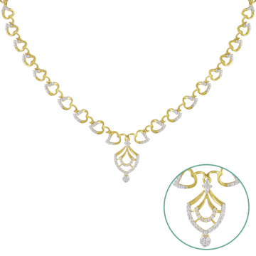 Glitzy Heartin Diamond Necklace-EF IF VVS-18kt Rose Gold