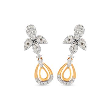 Graceful Dew Drops Diamond Earrings-EF IF VVS-18kt Rose Gold