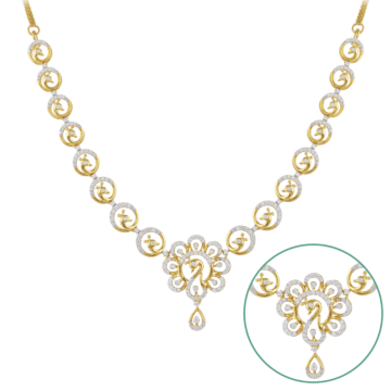 Charming Peacock Diamond Necklace-EF IF VVS-18kt Rose Gold