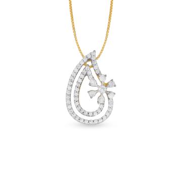 Splendid Mini Floral Diamond Necklace-EF IF VVS-18kt Rose Gold