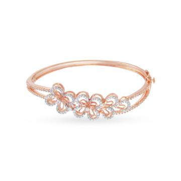 Marvellous Floral Diamond Bracelets-736A000365-1-EF IF VVS-18kt Yellow Gold-45mm * 55mm-