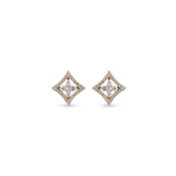 Stunning Rhombic Diamond Earrings-EF IF VVS-18kt Rose Gold
