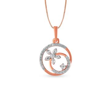 Exquisite Floral Diamond Pendant-EF IF VVS-18kt Rose Gold