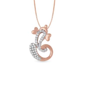 Divine Ganesha Diamond Pendants-EF IF VVS-18kt Rose Gold