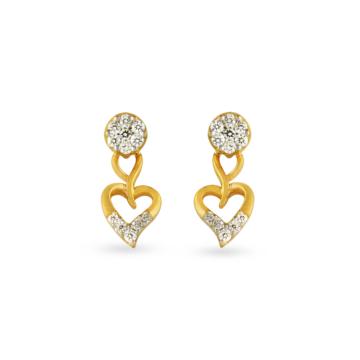 Timeless Heart Diamond Earrings-EF IF VVS-18kt Rose Gold