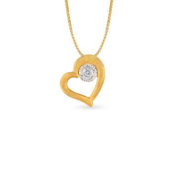 Dainty Romantic Heart Diamond Pendants-GH SI-18kt Rose Gold