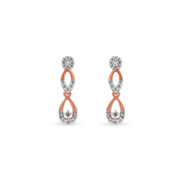 Dashing Double Pear Diamond Earrings-EF IF VVS-18kt Rose Gold