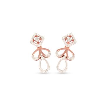 Radiant Stylist Diamond Earrings-EF IF VVS-18kt Rose Gold