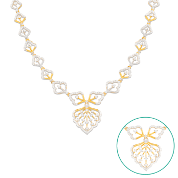 Beautiful Trefoil Arch Pattern Diamond Necklaces-EF IF VVS-18kt Rose Gold