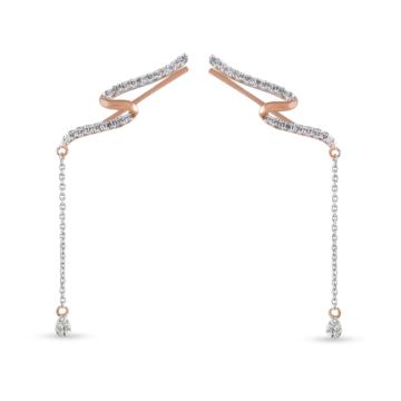 Sublime Sleek Diamond Earrings-EF IF VVS-18kt Rose Gold