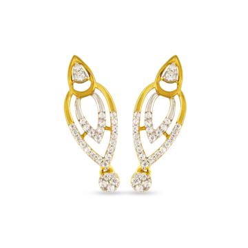Sparkling Double Pear Diamond Earrings-EF IF VVS-18kt Rose Gold