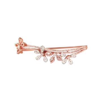 Royal Floral Pattern Diamond Bracelets-736A000665-1-EF IF VVS-18kt Yellow Gold-45mm * 55mm-