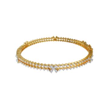 Incredible Sleek Floral Diamond Bracelets-736A000668-1-EF IF VVS-18kt Yellow Gold-45mm * 55mm-
