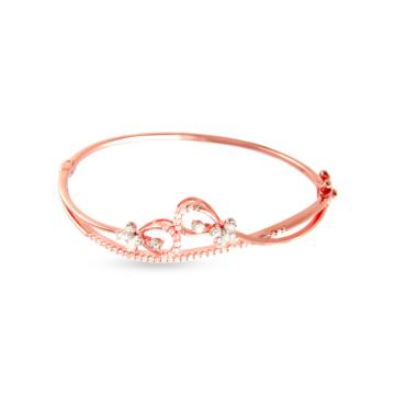 Trendy Wave Dew Drops Diamond Bracelets-736A000673-1-EF IF VVS-18kt Yellow Gold-45mm * 55mm-