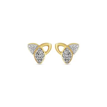 Shimmering Triangular Diamond Earrings-736A000742-1-EF IF VVS-18kt Yellow Gold-